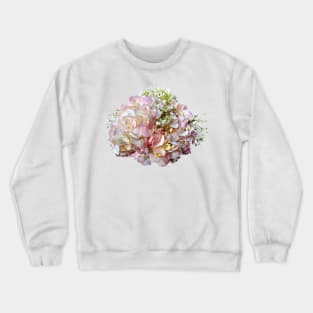 Pale Pink Hydrangea With Baby Breath Crewneck Sweatshirt